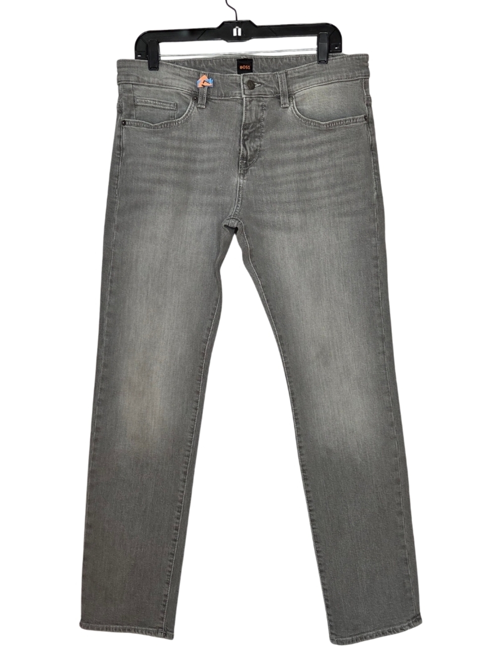 BOSS Men’s Slim Straight Jeans in Light Grey Wash